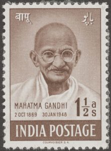 A vintage stamp on Gandhi