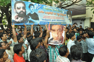 Fans express their ire at ban on Kamal Haasan’s film