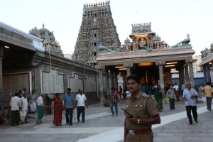 Police in temple