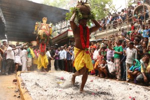 Fire walk at Nagathamman temple