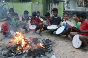 Bhogi pongal - at Sringeri Mutt Road