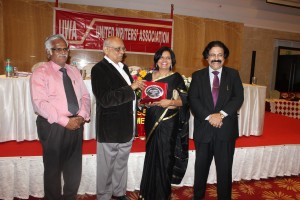 Latha krishna with Dr Chimdabaram during the award function