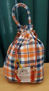 Crunchy Bag Big Orange & White Checks