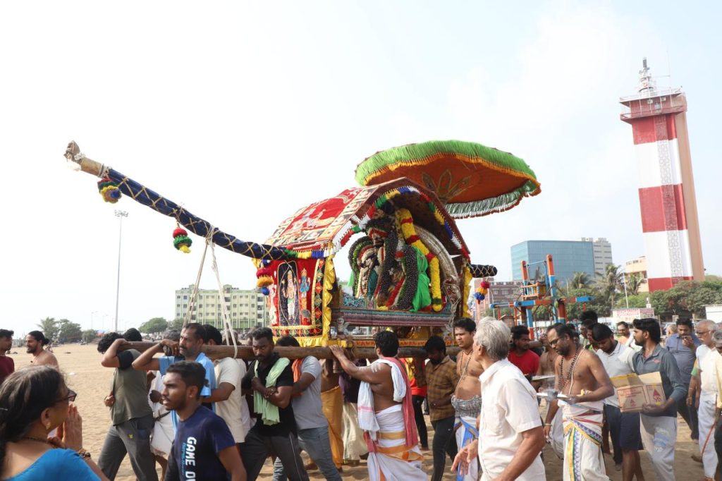 MYLAPORE TIMES Masi Magam deities taken in procession to Marina